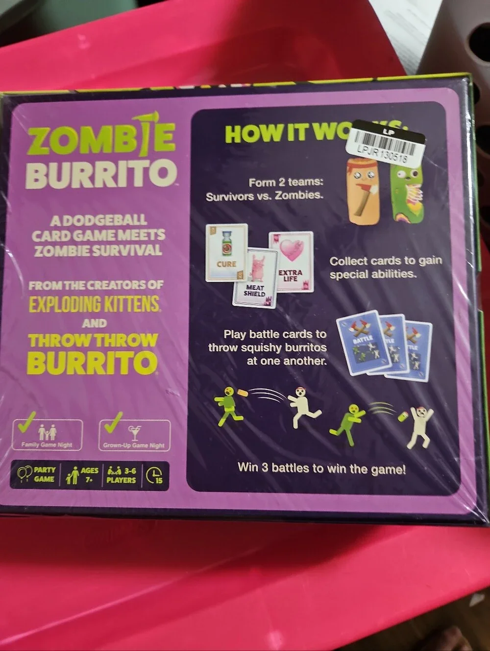 Zombie Burrito | A Dodgeball Card Game By Exploding Kittens Throw Party New